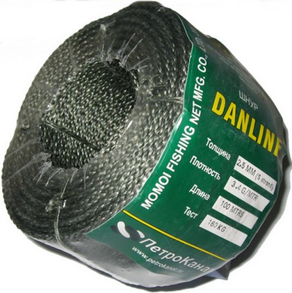 Шнур DanLine (Петроканат) EXTRA 2,5 мм, 110 кг, 100 м, крученый; Цена 392 рублей Шнур DanLine (Петроканат) EXTRA 2,5 мм, 110 кг, 100 м, крученый