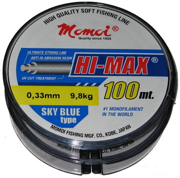 Леска Hi-Max Sky Blue 0,15 мм тест 2,5 кг 100 м; Цена 168 рублей Леска Hi-Max Sky Blue 0,15 мм тест 2,5 кг 100 м
