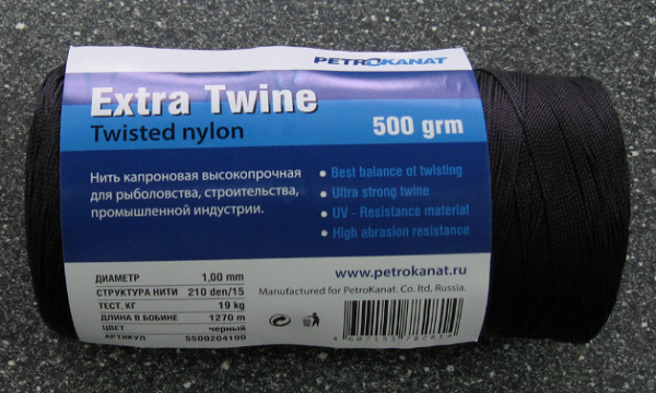 Нить 0,80 мм-210 d/12 (93,5т*3) 500 г, цвет черный, (1600 м) тест 14 кг; Цена 870 рублей Нить 0,80 мм-210 d/12 (93,5т*3) 500 г, цвет черный, (1600 м) тест 14 кг