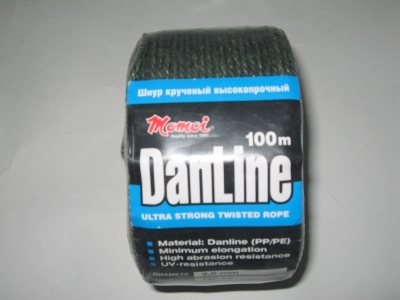 Шнур DanLine 4,0 мм 50 метров. Плетеный Тест 230 кг. ; Цена 630 рублей Шнур DanLine 4,0 мм 50 метров. Плетеный Тест 230 кг.