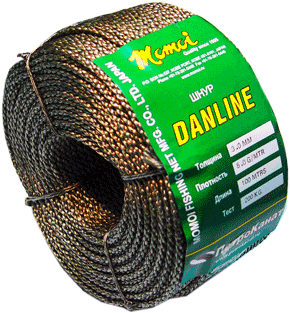 Шнур DanLine 2,5 мм 500 метров. Крученный, Тест 130 кг.; Цена 3080 рублей Шнур DanLine 2,5 мм 500 метров. Крученный, Тест 130 кг.